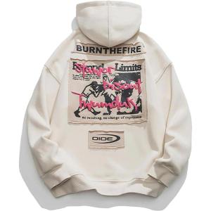 imageAelfric Eden Graphic Hoodies for Men Letter Printed Hoodie Sweatshirt Oversized Streetwear Hooded PulloverBeige