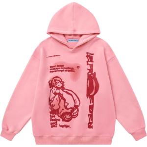 imageAelfric Eden Hoodies for Women Oversized Graphic Hoodies Unisex Y2k Hooded Sweatshirt PulloverPink