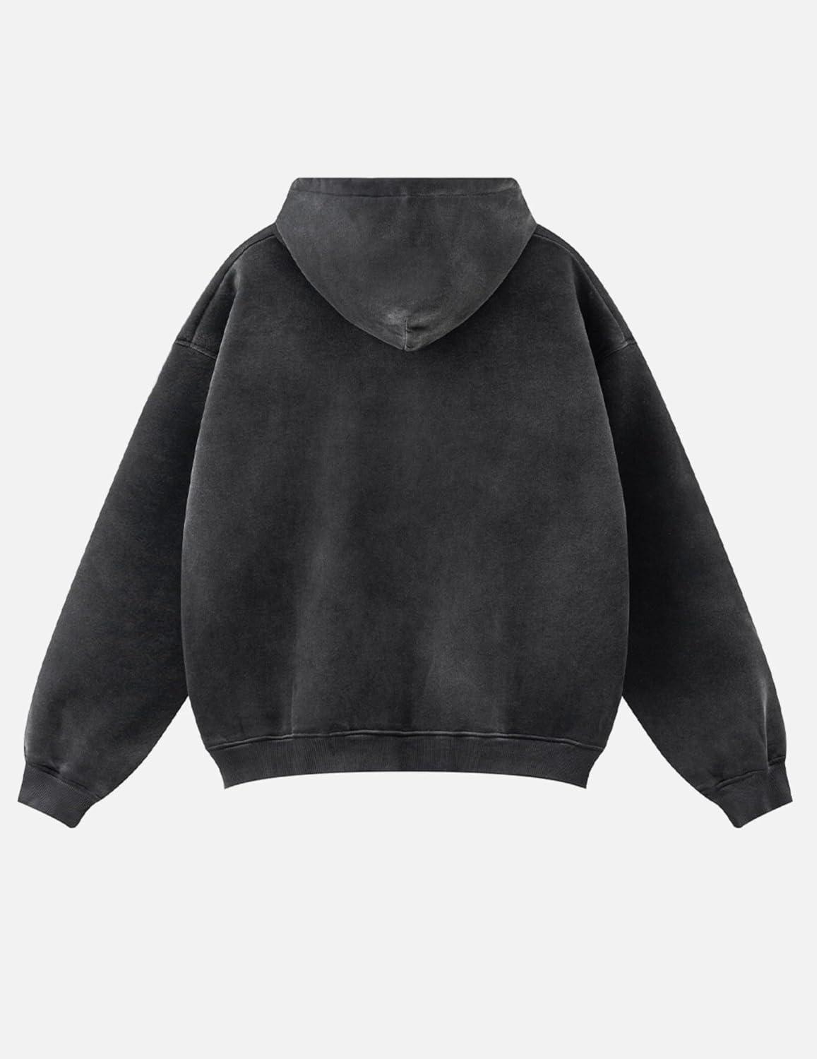 imageAelfric Eden Graffiti Hoodie Number Washed Hoodies Long Sleeve Oversized Hooded Pullover Sweatshirt 2025 Trendy OutfitsBlack