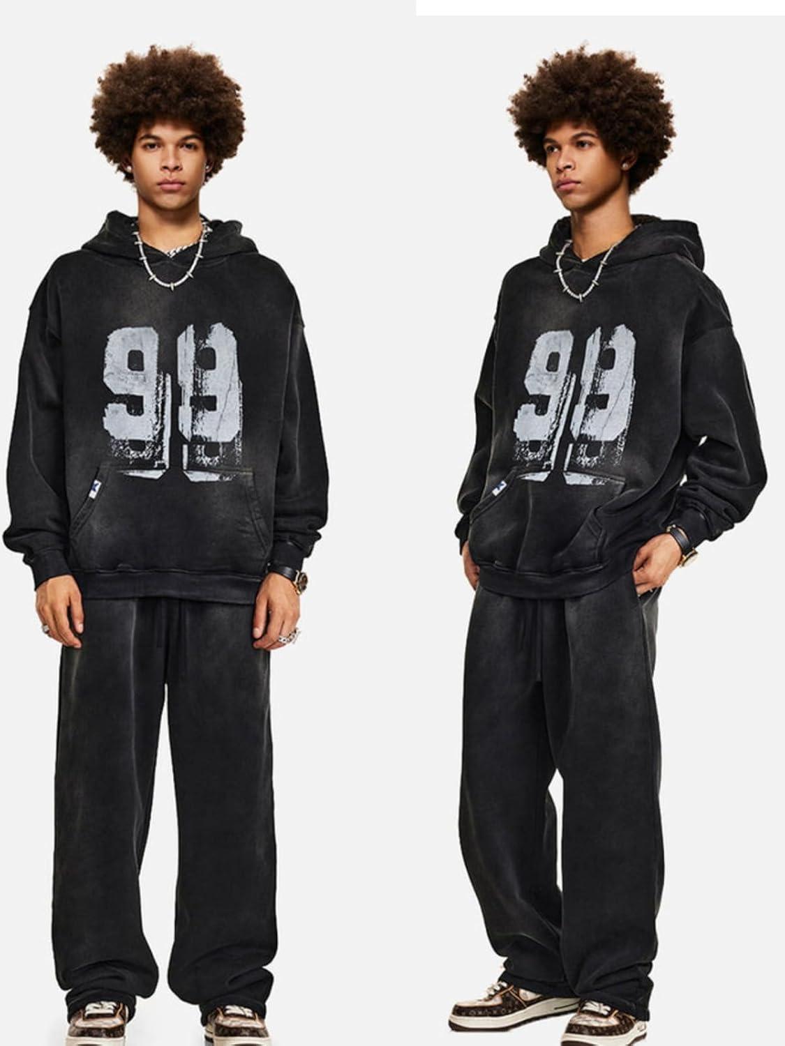 imageAelfric Eden Graffiti Hoodie Number Washed Hoodies Long Sleeve Oversized Hooded Pullover Sweatshirt 2025 Trendy OutfitsBlack