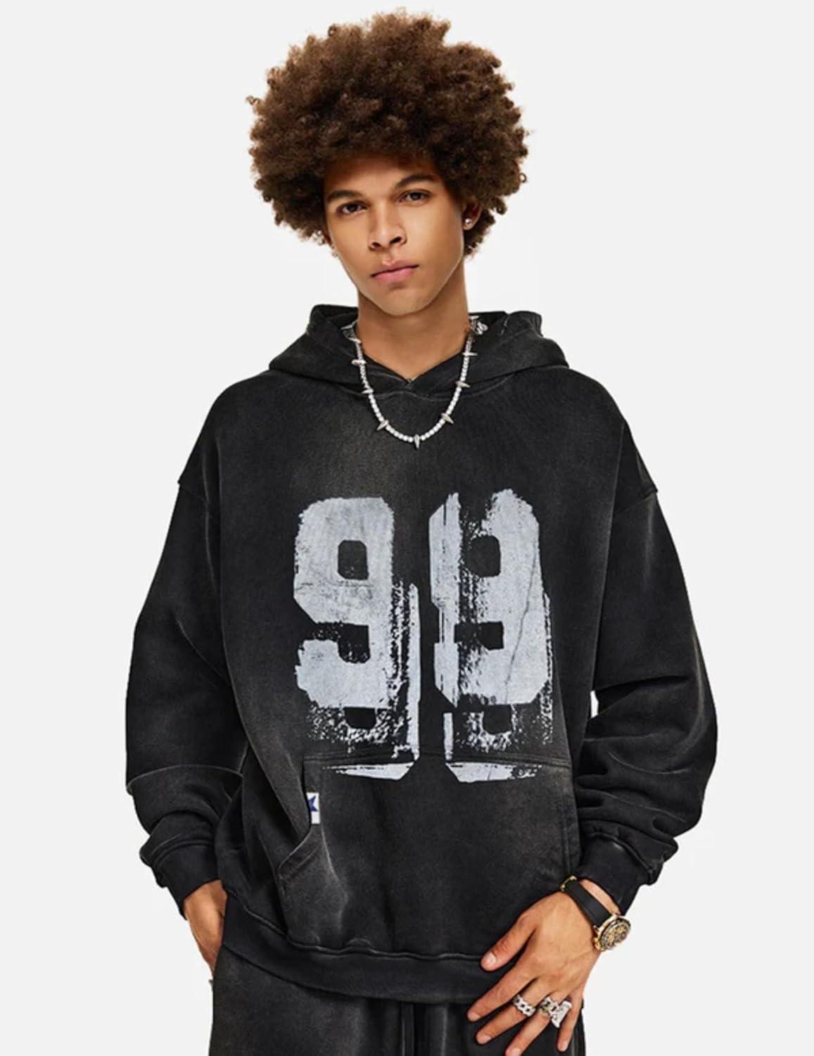 imageAelfric Eden Graffiti Hoodie Number Washed Hoodies Long Sleeve Oversized Hooded Pullover Sweatshirt 2025 Trendy OutfitsBlack