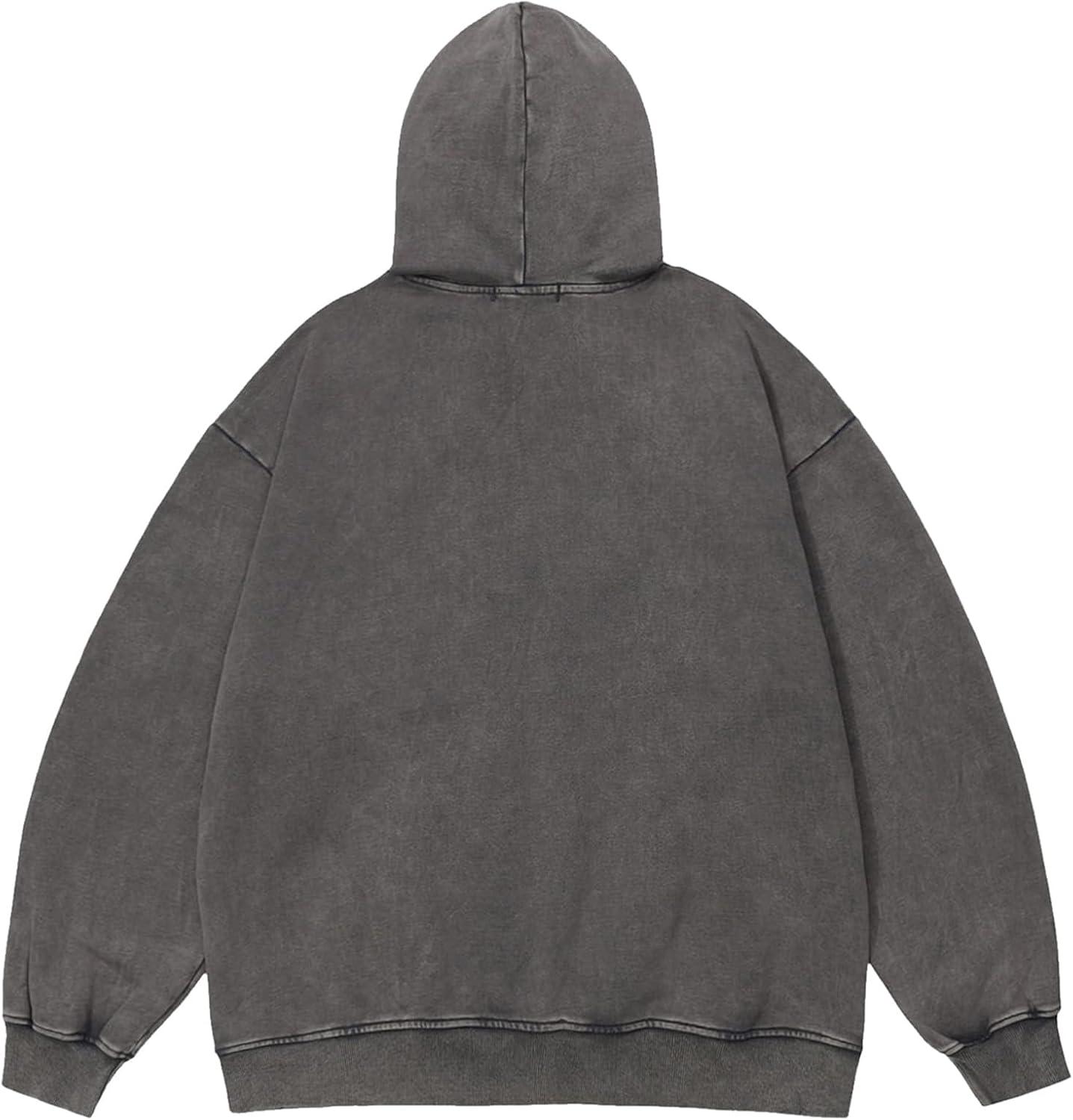 imageAelfric Eden Mens Lightning Graphic Hoodies Print Oversized Unisex Streetwear Vintage Hoodie Y2k Sweatshirt Pocket PulloverGrey