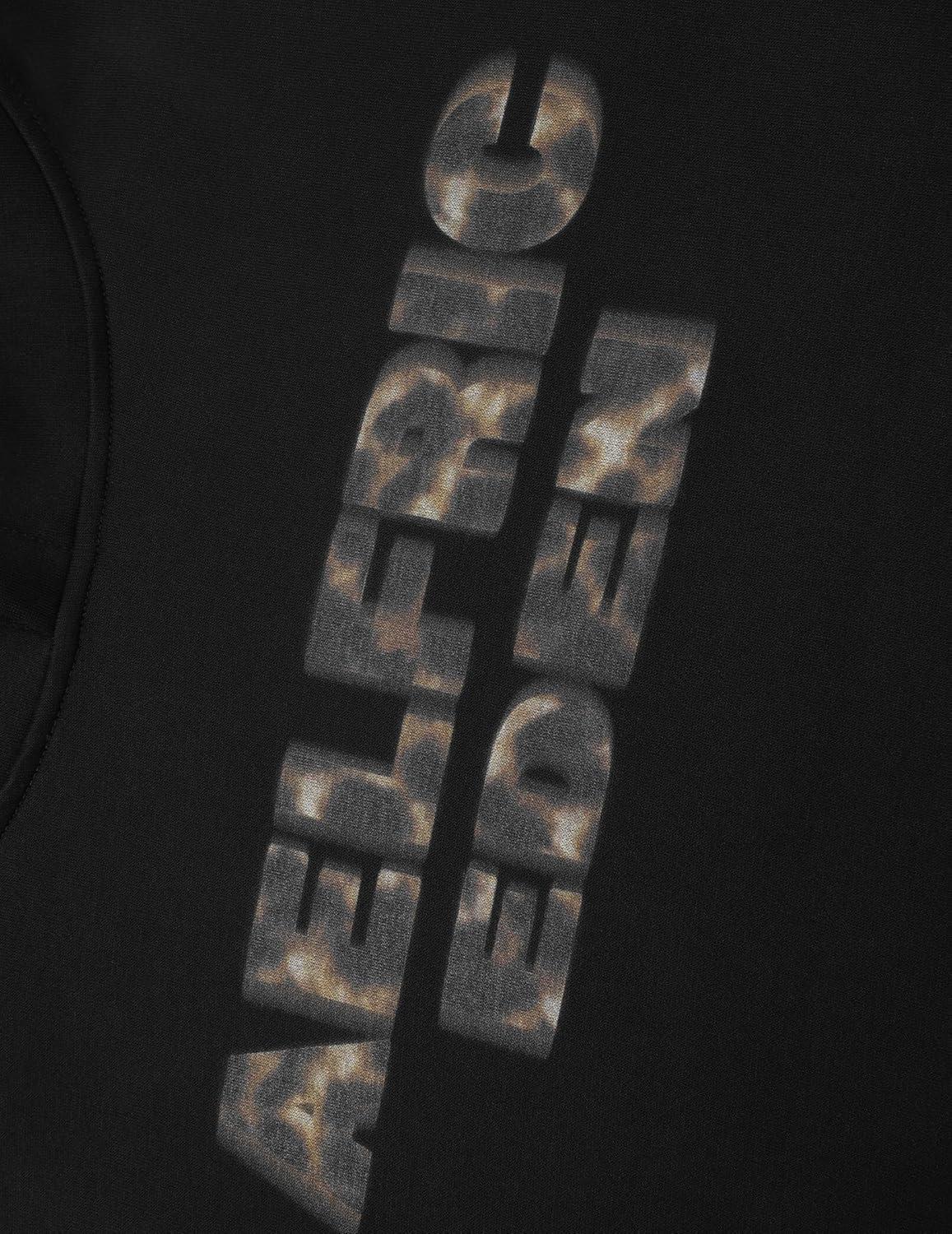 imageAelfric Eden Oversized Hoodies Womens Leopard Letter Print Hoodie Fall Y2k Hooded Sweatshirts with PocketBlack