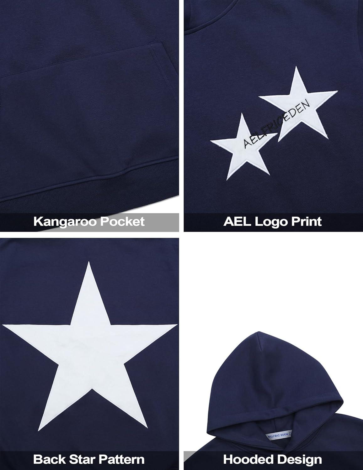 imageAelfric Eden Star Hoodies Y2k Oversized Graphic Hoodies Aesthetic 90s Crewneck Sweatshirt Long Sleeve Pullover TopsA1navy Blue