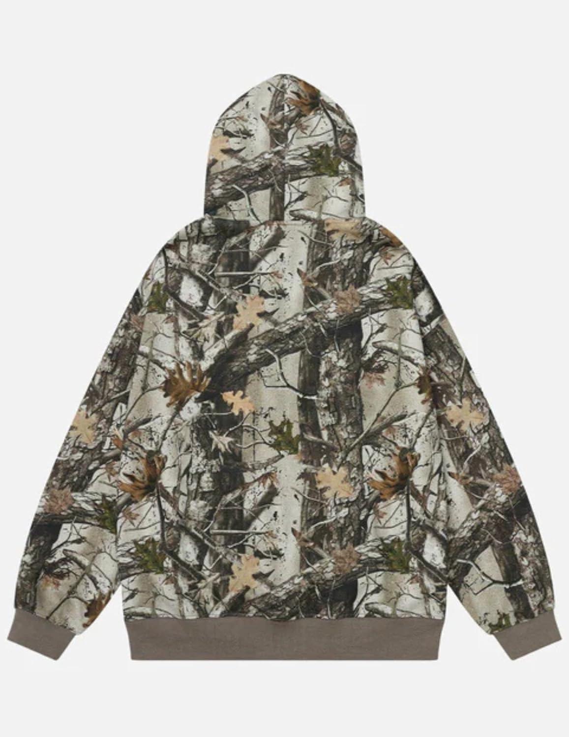 imageAelfric Eden Womens Camo Hoodies Maple Branch Graphic Print Hoodie Sweatshirt Vintage Y2k Streetwear Pocket Hooded PulloversCamouflage