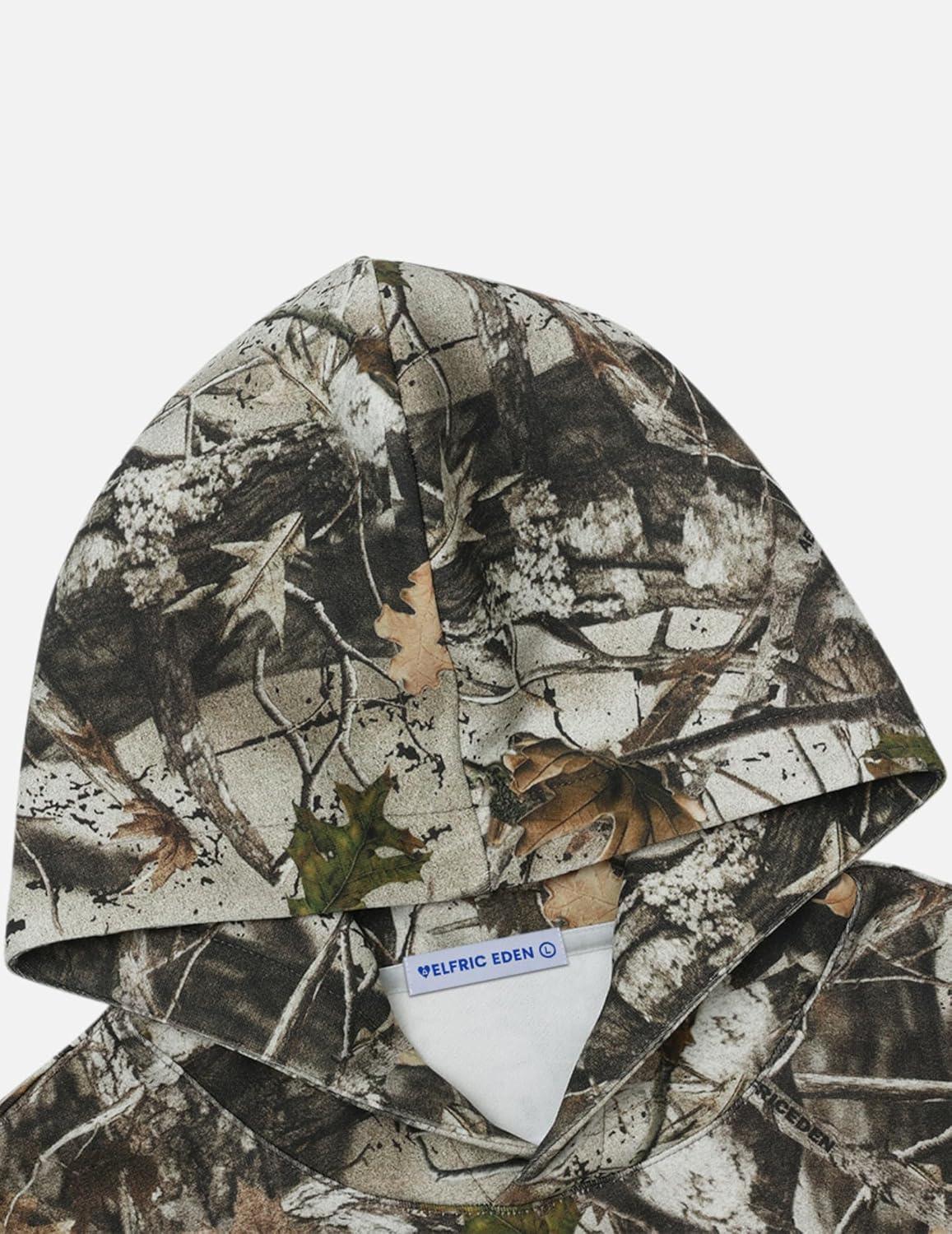 imageAelfric Eden Womens Camo Hoodies Maple Branch Graphic Print Hoodie Sweatshirt Vintage Y2k Streetwear Pocket Hooded PulloversCamouflage