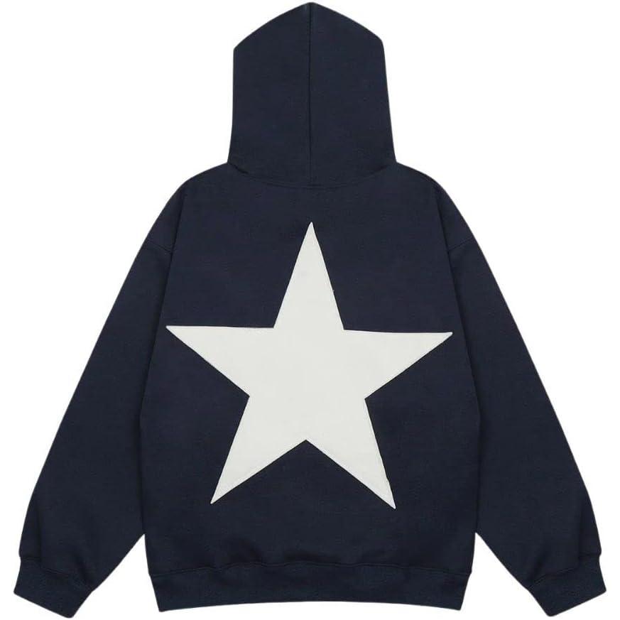 imageAelfric Eden Star Hoodies Y2k Oversized Graphic Hoodies Aesthetic 90s Crewneck Sweatshirt Long Sleeve Pullover TopsA1navy Blue