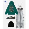 imageAelfric Eden Hoodies Skeleton Cat Hoodie Long Sleeve Cartoon Graphic Casual Hooded Sweatshirts 2025 Trendy TopsGreen
