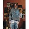 imageAelfric Eden Mens Lightning Graphic Hoodies Print Oversized Unisex Streetwear Vintage Hoodie Y2k Sweatshirt Pocket PulloverBlue Grey
