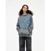 imageAelfric Eden Mens Lightning Graphic Hoodies Print Oversized Unisex Streetwear Vintage Hoodie Y2k Sweatshirt Pocket PulloverBlue Grey