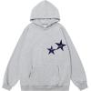 imageAelfric Eden Star Hoodies Y2k Oversized Graphic Hoodies Aesthetic 90s Crewneck Sweatshirt Long Sleeve Pullover TopsGrey