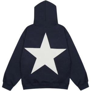 imageAelfric Eden Star Hoodies Y2k Oversized Graphic Hoodies Aesthetic 90s Crewneck Sweatshirt Long Sleeve Pullover TopsA1navy Blue