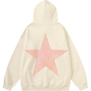 imageAelfric Eden Star Hoodies Y2k Oversized Graphic Hoodies Aesthetic 90s Crewneck Sweatshirt Long Sleeve Pullover TopsApricot