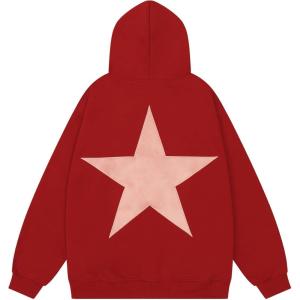 imageAelfric Eden Star Hoodies Y2k Oversized Graphic Hoodies Aesthetic 90s Crewneck Sweatshirt Long Sleeve Pullover TopsAred