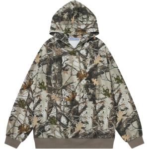 imageAelfric Eden Womens Camo Hoodies Maple Branch Graphic Print Hoodie Sweatshirt Vintage Y2k Streetwear Pocket Hooded PulloversCamouflage