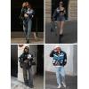 imageAelfric Eden Color Block Leather Bomber Jacket Vinatge Varsity Jacket Unisex Moto Racing Biker JacketsAblack