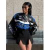 imageAelfric Eden Color Block Leather Bomber Jacket Vinatge Varsity Jacket Unisex Moto Racing Biker JacketsAblack