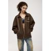 imageAelfric Eden Leather Jacket Faux Vintage Oversized Motorcycle Jackets Zip Up Moto Jacket Fashion Trendy Outfits UnisexCoffee