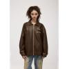 imageAelfric Eden Leather Jacket Faux Vintage Oversized Motorcycle Jackets Zip Up Moto Jacket Fashion Trendy Outfits UnisexCoffee
