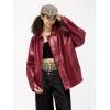 imageAelfric Eden Womens Faux Leather Jacket Oversized Vintage Motorcycle Jackets Moto Coats Unisex Trendy Streetwear JacketBurgundy