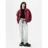 imageAelfric Eden Womens Leather Jacket Faux Motorcycle Bomber Coats 2024 Fall Fashion Winter OutfitsBurgundy