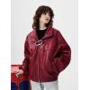 imageAelfric Eden Womens Leather Jacket Faux Motorcycle Bomber Coats 2024 Fall Fashion Winter OutfitsBurgundy