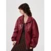 imageAelfric Eden Womens Leather Jacket Faux Motorcycle Bomber Coats 2024 Fall Fashion Winter OutfitsBurgundy