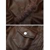 imageAelfric Eden Womens Leather Jacket Zipper Fashion Vintage Furry Paneled Faux Leather CoatCoffee
