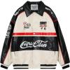 imageAelfric Eden Faux Leather Racing Jacket Oversized Motorcycle Biker Racer Jackets Streetwear UnisexApricot
