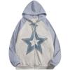 imageAelfric Eden Suede Star Patchwork Full Zip Up Hoodie Oversized Graphic Hoodies Y2K Hooded Casual Sweatshirts JacketsBule