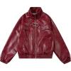 imageAelfric Eden Womens Leather Jacket Faux Motorcycle Bomber Coats 2024 Fall Fashion Winter OutfitsBurgundy