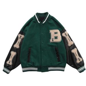 imageAelfric Eden Varsity Jacket Mens Vintage Bomber Jackets Y2k Bone Graphic Baseball Letterman JacketAgreen