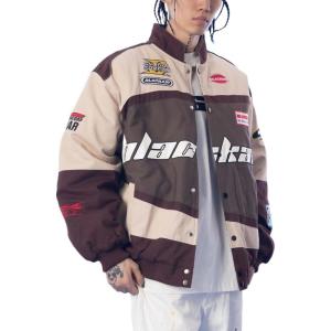 imageAelfric Eden racer jacket men Jacket Vintage Graphic Baseball Jacket Unisex Coats Streetwear02brown