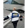 imageAelfric Eden Blackair Mens Varsity Jackets Womens Bomber Jackets Vintage Motorcycle Racer JacketVsblue