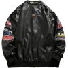 imageAelfric Eden Letter Embroidered Racing Jacket Vintage Graphic Baseball Jacket Unisex Coats StreetwearA10black