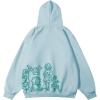 imageAelfric Eden Mens Graphic Oversized Hoodie Cartoon Character Print Streetwear Casual hoodies y2k Hooded SweatshirtBlue
