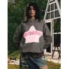 imageAelfric Eden Womens Graphic Hoodies Pink Star Print Hoodie Unisex Oversized Hoodies Long Sleeve Pocket PulloverGrey