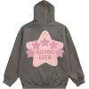 imageAelfric Eden Womens Graphic Hoodies Pink Star Print Hoodie Unisex Oversized Hoodies Long Sleeve Pocket PulloverGrey