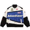 imageAelfric Eden Blackair Mens Varsity Jackets Womens Bomber Jackets Vintage Motorcycle Racer JacketVsblue