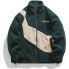 imageAelfric Eden Mens Sherpa Fleece Jacket Zip Up Patchwork Winter Puffer Fuzzy Jackets Warm Fur Coat UnisexGreen