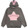 imageAelfric Eden Womens Graphic Hoodies Pink Star Print Hoodie Unisex Oversized Hoodies Long Sleeve Pocket PulloverGrey