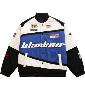 imageAelfric Eden Blackair Mens Varsity Jackets Womens Bomber Jackets Vintage Motorcycle Racer JacketVsblue
