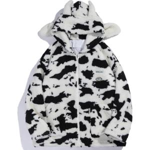 imageAelfric Eden Womens Sherpa Fleece Jacket Zip Up Patchwork Winter Puffer Fuzzy Jackets Warm Fur Coat UnisexWhite