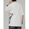 imageAelfric Eden Graphic Tees Y2k Cartoon Dinosaur Printed Summer Short Sleeve Streetwear Cotton Shirts Casual Harajuku Tops1248white