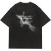 imageAelfric Eden Mens Graphic Tees Y2k Lightning Print Washed Oversized T Shirts Vintage Streetwear Shirt Casual TopsBlack