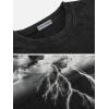 imageAelfric Eden Mens Graphic Tees Y2k Lightning Print Washed Oversized T Shirts Vintage Streetwear Shirt Casual TopsBlack