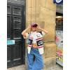 imageAelfric Eden Mens Vintage Oversized Shirts Unisex Streetwear Patchwork Casual ShortSleeveBeige