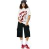 imageAelfric Eden Oversized Graphic Tees Women Streetwear Casual Heart Print Angel Cartoon Unisex Summer TopsWhite