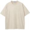 imageAelfric Eden Mens Cotton TShirts Oversized Unisex Short Sleeves Wash Baggy Casual Tees Workout Solid Summer TopsBeige