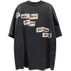 imageAelfric Eden Mens Oversized Graphic Tees Y2k Washed Cotton T Shirt Distorted Portrait Print Crewneck Tee01black